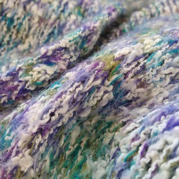 A Vintage VTG CHU Mohair Multicolor Button Down Knit Long Cardigan Sweater M - Picture 8 of 8